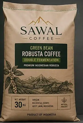 Karung ekspor Green Bean Robusta 30 KG Sawal Coffee